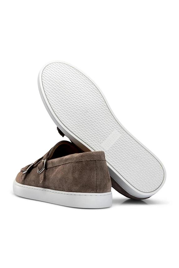 Fliteless Monk Strap Sneaker Brown Suede-1